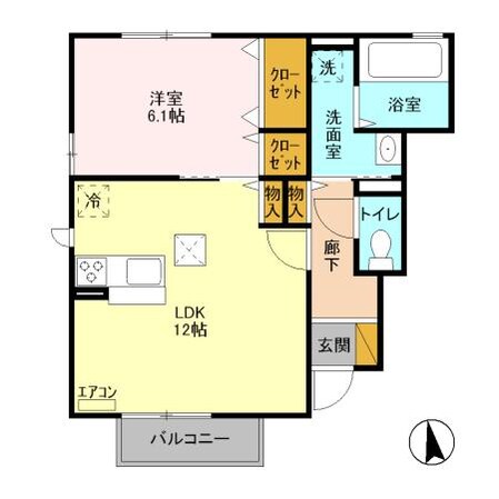 江曽島駅 徒歩31分 1階の物件間取画像